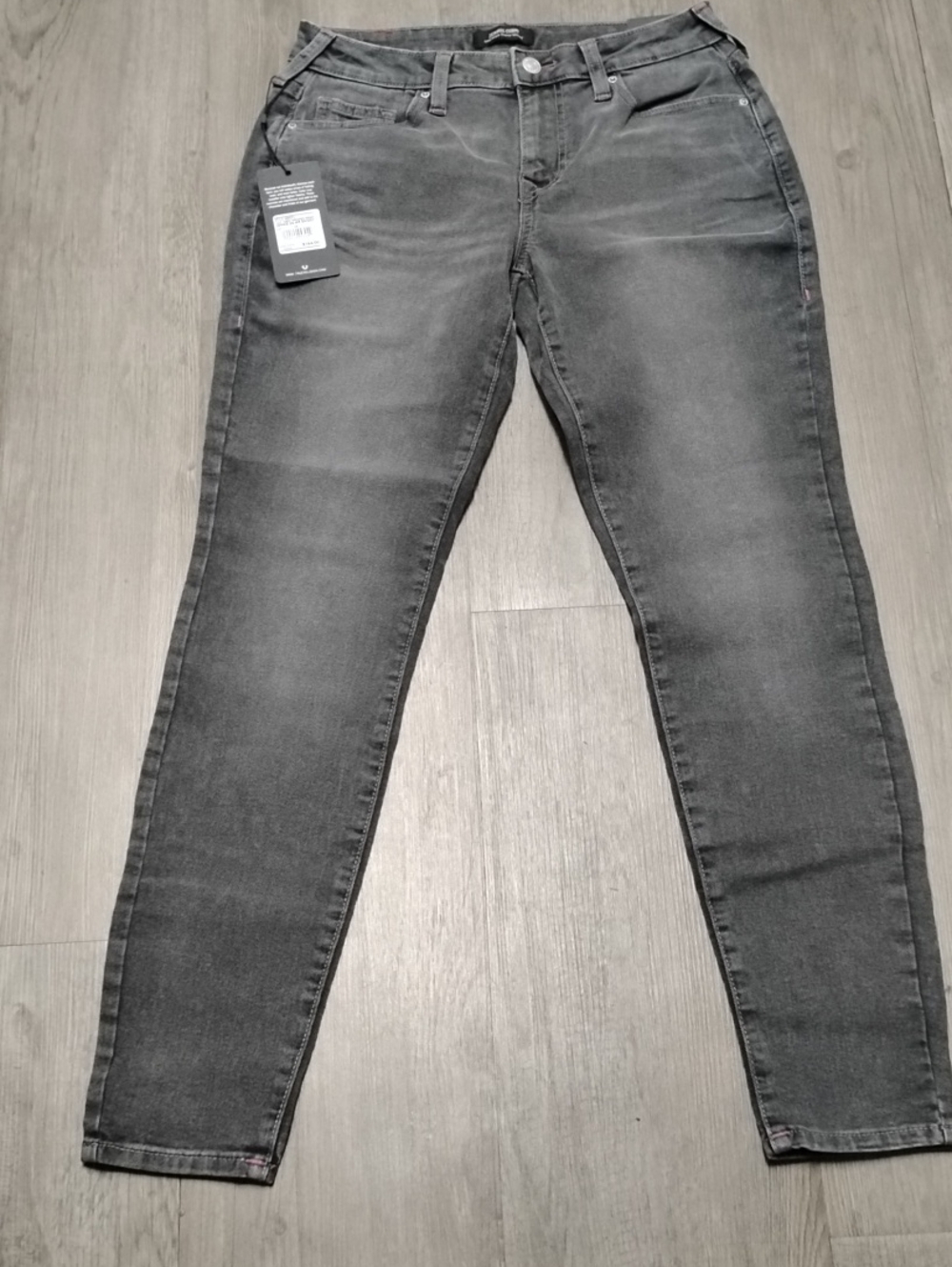 Women's Gray Skinny Jeans — Stretch Mid-Rise